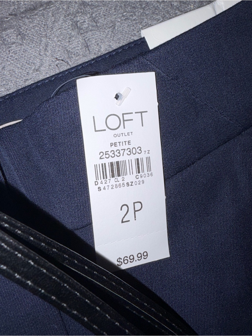LOFT Navy Stretch Chino Pants with Zip Accent - Picture 2 of 4